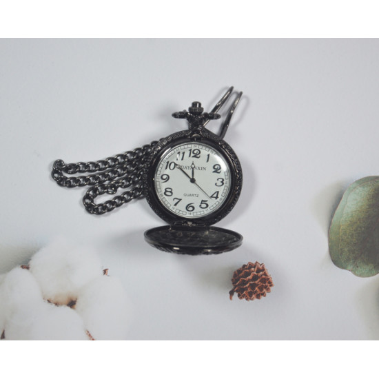 Novelika Beautiful Black Color Steam Engine Design Brass Pocket Watch for Gift and  Home Decor ( 1880049 )