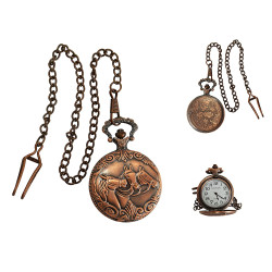Novelika Beautiful Brown Color Horse Design Analog Brass Pocket Watch for Gift and Home Decor ( 1880050 )