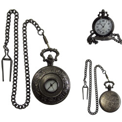 Novelika Beautiful Black Color Zodiac Signs Design Analog Brass Pocket Watch for Gift and  Home Decor ( 1880052 )