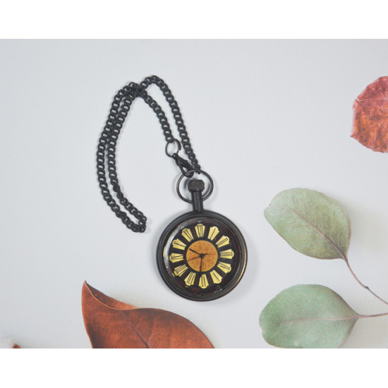 Novelika Beautiful Black Color Open Dial Brass Pocket Watch for Gift and Home Decor (1880057) 