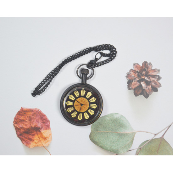 Novelika Beautiful Black Color Open Dial Brass Pocket Watch for Gift and Home Decor (1880057) 