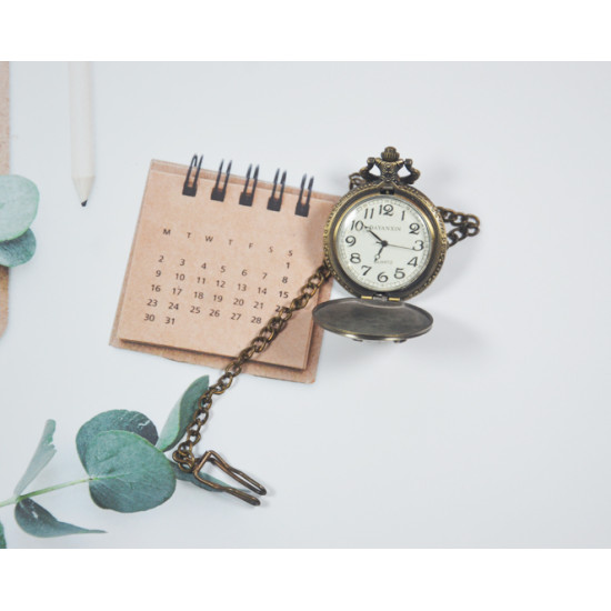 Novelika Beautiful Olive Color Dear Design Analog Brass Pocket Watch for Gift and Home Decor ( 1880061 )