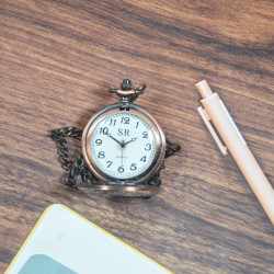 Novelika Beautiful Brown Color  Flower Design Analog Brass Pocket Watch For  Gift And Home  Home Decor ( 1880066)