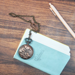 Novelika Beautiful Brown Color Some Comic Design Analog Brass Pocket Watch for Gift and Home Decor  ( 1880071 )