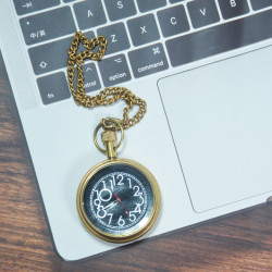Novelika Beautiful Gold Color  Open Dial Brass Pocket Watch for Gift and Home Decor (1880072) 