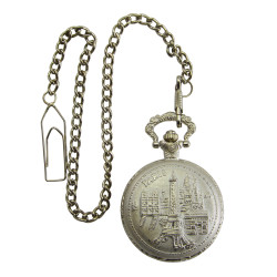 Novelika Beautiful Silver Color Paris Tower Design Analog Brass Pocket Watch for Gift and Home Decor ( 1880073 )
