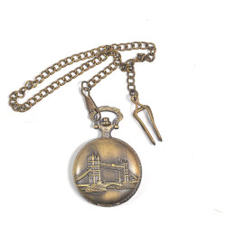 Novelika Beautiful Olive Color Bridge Design Analog Brass Pocket Watch for Gift and Home Decor ( 1880074 )