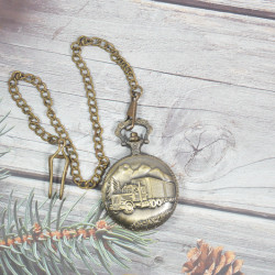 Novelika Beautiful Olive Color  Analog Brass Pocket Watch for Gift and Home Decor ( 1880075 )