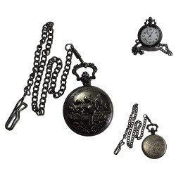 Novelika Beautiful Black Color Horse Riding Design Analog Brass Pocket Watch for Gift And Home Decor ( 1880076 )