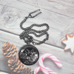 Novelika Beautiful Black Color Horse Riding Design Analog Brass Pocket Watch for Gift And Home Decor ( 1880076 )