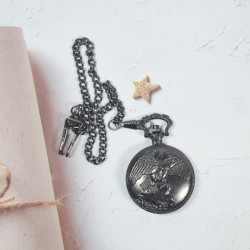 Novelika Beautiful Black Color Eagle Design Analog Brass Pocket Watch for Gift and Home Decor ( 1880077 )