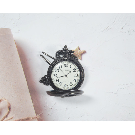 Novelika Beautiful Black Color Eagle Design Analog Brass Pocket Watch for Gift and Home Decor ( 1880077 )