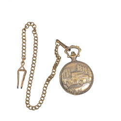 Novelika Beautiful Car Design Olive Color Analog Brass Pocket Watch For Gift And  Home Decor ( 1880080 )