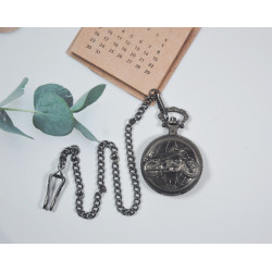 Novelika Beautiful Black Color Motor Bike  Design Analog Brass Pocket Watch for Gift and Home Decor ( 1880085 )