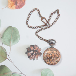 Novelika Beautiful Brown Color Horse Analog Brass Pocket Watch For  Gift And Home Decor ( 1880089 )