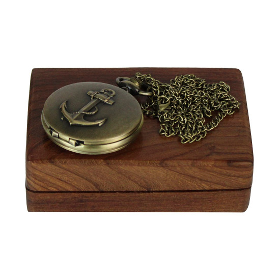 Novelika Metal Locket Pocket Watch Long Chain with Roman Numbers for Women Men Vintage Style Round Dial Quartz Cover Bronze with Wooden Box Novelika Metal Locket Pocket Watch Long Chain with Roman Numbers for Women Men Vintage Style Round Dial Quartz Cover Bronze with Wooden Box
