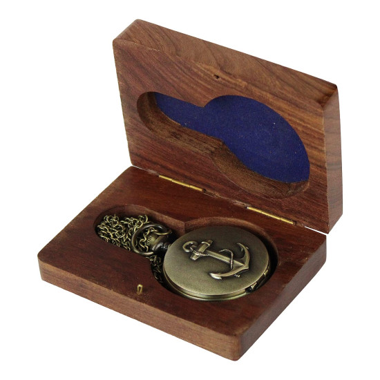 Novelika Metal Locket Pocket Watch Long Chain with Roman Numbers for Women Men Vintage Style Round Dial Quartz Cover Bronze with Wooden Box Novelika Metal Locket Pocket Watch Long Chain with Roman Numbers for Women Men Vintage Style Round Dial Quartz Cover Bronze with Wooden Box
