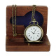 Novelika Metal Locket Pocket Watch Long Chain with Roman Numbers for Women Men Vintage Style Round Dial Quartz Cover Bronze with Wooden Box Novelika Metal Locket Pocket Watch Long Chain with Roman Numbers for Women Men Vintage Style Round Dial Quartz Cover Bronze with Wooden Box