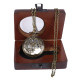 Novelika DAD Antique Analog Locket Pocket Watch Long Chain Roman Numbers for Women Men Vintage Style Round Dial Quartz Cover Bronze with Wooden Box