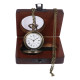 Novelika DAD Antique Analog Locket Pocket Watch Long Chain Roman Numbers for Women Men Vintage Style Round Dial Quartz Cover Bronze with Wooden Box
