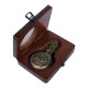 Novelika DAD Antique Analog Locket Pocket Watch Long Chain Roman Numbers for Women Men Vintage Style Round Dial Quartz Cover Bronze with Wooden Box