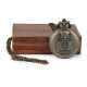 Novelika Egypt Engraved Bronze Antique Pocket Watch with Roman Number Dial with Wooden Box for Men and Women