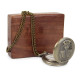 Novelika Egypt Engraved Bronze Antique Pocket Watch with Roman Number Dial with Wooden Box for Men and Women