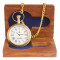 Novelika Pocket Gandhi Brass Watch Antique with Wooden Box Golden Roman Numbers Dial for Men and Women Gift