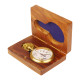 Novelika Pocket Watch with Chain Golden Roman Numbers Dial for Men and Women with Brass Chain Wood Safety Box