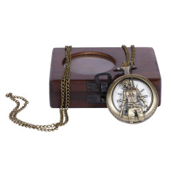 Novelika Round Dial Roman Numbers Soldier Long Chain Antique Locket Analog Pocket Watch with Wooden Box for Women and Men Novelika Round Dial Roman Numbers Soldier Long Chain Antique Locket Analog Pocket Watch with Wooden Box for Women and Men