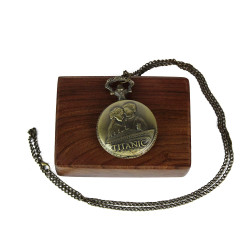 Novelika Titanic Vintage Style Pocket Watch Round Dial Quartz Cover, Analog Pocket Watch with Long Chain, Roman Numbers With Wood Box Novelika Titanic Vintage Style Pocket Watch Round Dial Quartz Cover, Analog Pocket Watch with Long Chain, Roman Numbers With Wood Box