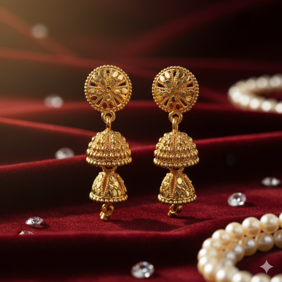 Novelika Latest Stylish Golden Tone Traditional Jhumka Earring set for Women Girls - ER5029 Novelika Latest Stylish Golden Tone Traditional Jhumka Earring set for Women Girls - ER5029