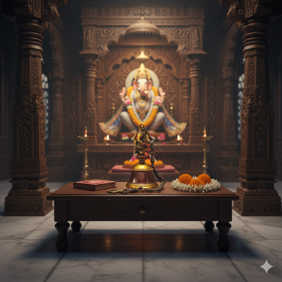 Novelika Brass Ganesha Wall Hanging Bell with Chain for Mandir Puja Pooja Temple Room Ganpati Idol Murti for Home Decoration Novelika Brass Ganesha Wall Hanging Bell with Chain for Mandir Puja Pooja Temple Room Ganpati Idol Murti for Home Decoration