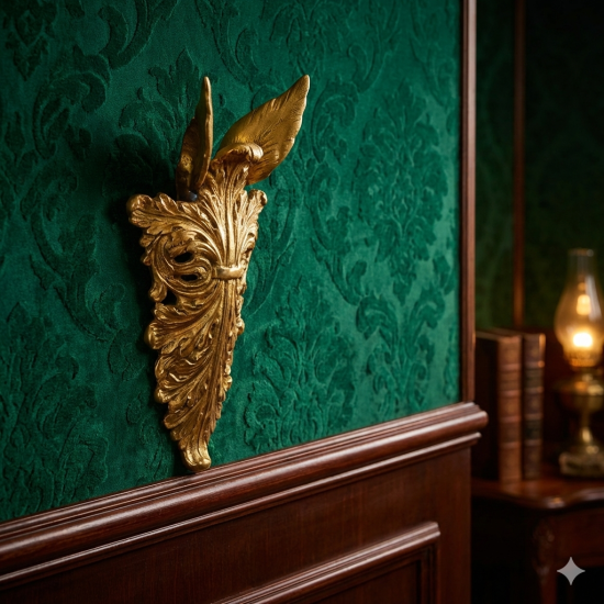 Novelika Brass Big Parrot Wall Hanging Bell Chain Welcome Home Decoration for Mandir Ganti for Temple Pooja