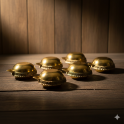 NOVELIKA- Brass Deepak for Puja (Set of 6 )