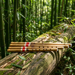 Novelika Scale G# Natural Polished Bamboo Flute Bansuri G # Professional Flute Set Of 3 Novelika Scale G# Natural Polished Bamboo Flute Bansuri G # Professional Flute Set Of 3