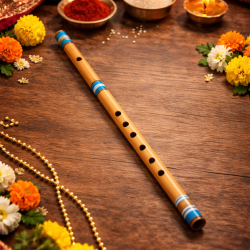 Natural Bamboo Flute - C Scale Bansuri, 6 Finger Hole - For Mens Women Kids