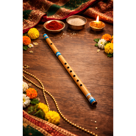 Natural Bamboo Flute - C Scale Bansuri, 6 Finger Hole - For Mens Women Kids