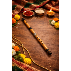 Natural Bamboo Flute Bansuri - Musical Instrument - 7 Finger Hole - G Scale Natural Bamboo Flute - Set Of 1