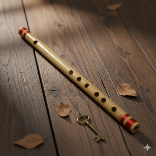 Novelika Indian Bansuri Transverse Bamboo Flute Key C Professional Flute