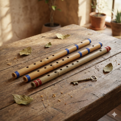 Novelika Musical Flute Bamboo Indian Bansuri/Flute Combo Of B+C+A Pipe
