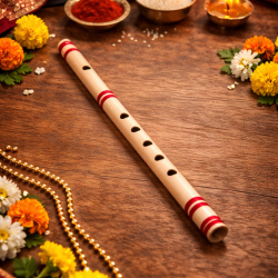 Novelika 14 Inch Authentic Indian Wooden Bamboo Flute in 'B' tune ( PR756FL006 )