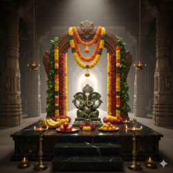 Lord Ganesha Blessing Posture Statue for Home and Office Decor