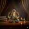 Novelika Brass Ganesh Statue Idol for Home Entrance Wall Living Room Decor Mandir Dacoration