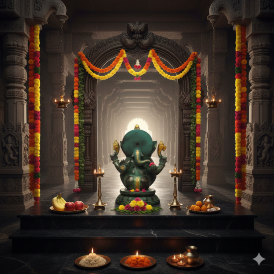 Lord Ganesha Blessing Posture Statue for Home and Office Decor