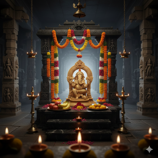 Lord Ganesha Sitting Singhasan Statue for Home and Office Decor