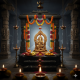 Lord Ganesha Sitting Singhasan Statue for Home and Office Decor