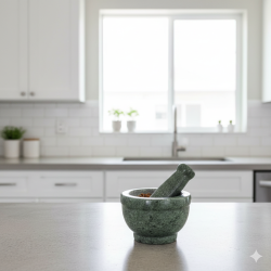 NOVELIKA-  Green Marble Mortar and Pestle Set (NA741)