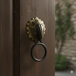 Novelika  Beautiful Black Color Lord Ganesh Design Brass  Door Knocker Home Improvement Door Hardware Door Knocker Home Decor ( 420075 )