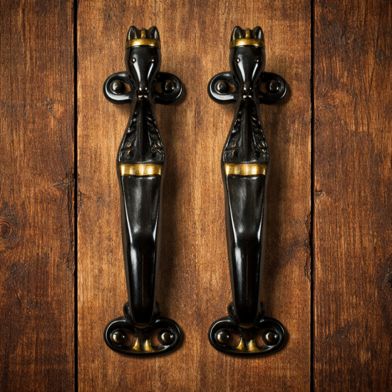 2 Pcs Set Horse Door Handle Unique Brass Handle Antique Door Handle Unique Pull